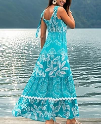 Cupshe Women's Sweet Side Tropical Maxi Beach Dress