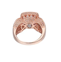 Suzy Levian New York Sterling Silver Cushion Cut Center Topaz Cocktail Ring