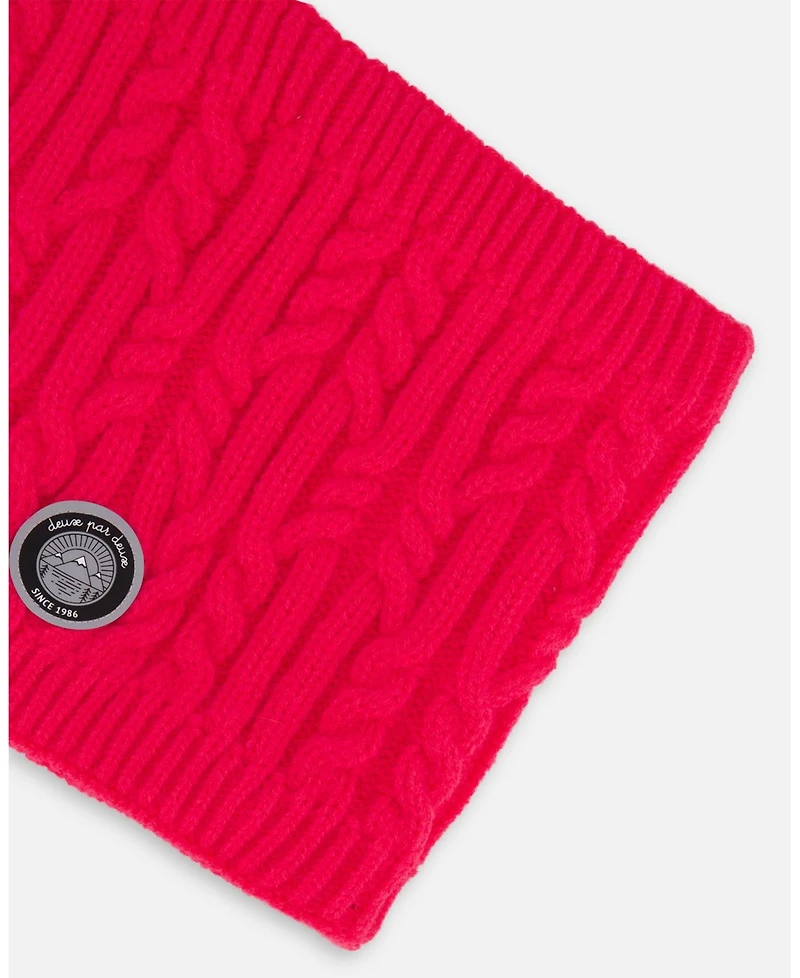Deux par Girl Lined Winter Neckwarmer Flash Coral - Toddler|Child