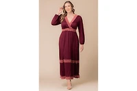 Kiyonna Women's Plus Lara Lace Trim Long Dress