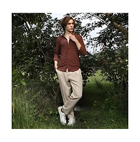 Campus Sutra Men's Solid Tactile-Woven Shirt