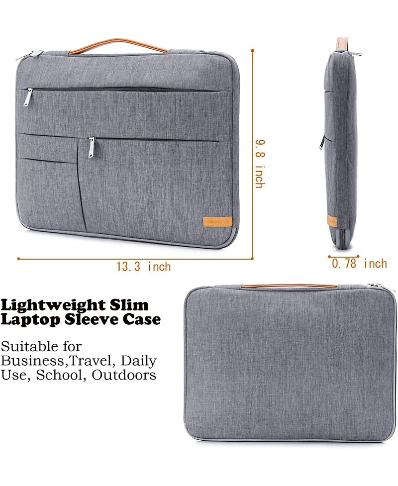 Acer 13.3 inch Laptop Sleeve Bag, Slim Shockproof Handbag, Computer Carrying Case Cover Compatible with MacBook Air/Pro Acer Asus Dell Hp, Grey