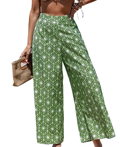 Cupshe Women's Tropical Leaf Print Beach Pants