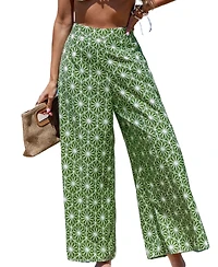 Cupshe Women's Tropical Leaf Print Beach Pants