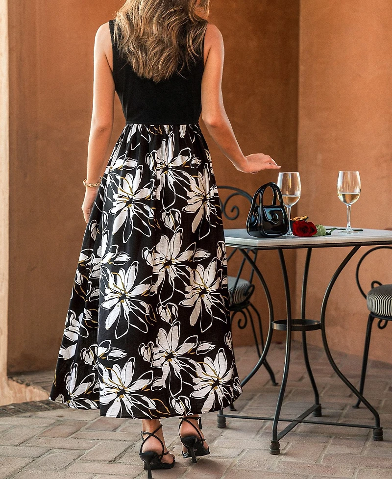 Cupshe Women's Lily Petals Floral Midi Beach Dress