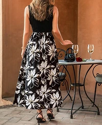 Cupshe Women's Lily Petals Floral Midi Beach Dress