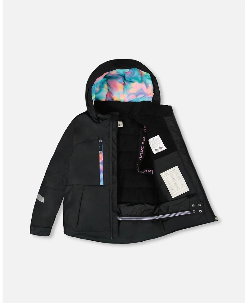Deux par Girl Two-Piece Teknik Snowsuit Rainbow Heart Print