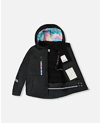 Deux par Girl Two-Piece Teknik Snowsuit Rainbow Heart Print