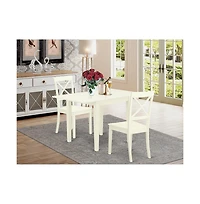 East West Furniture Dining Room Set Linen White