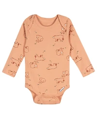 Gerber Baby Neutral 5-Pack Long Sleeve Bodysuits, Green Heather, 0-3 Months