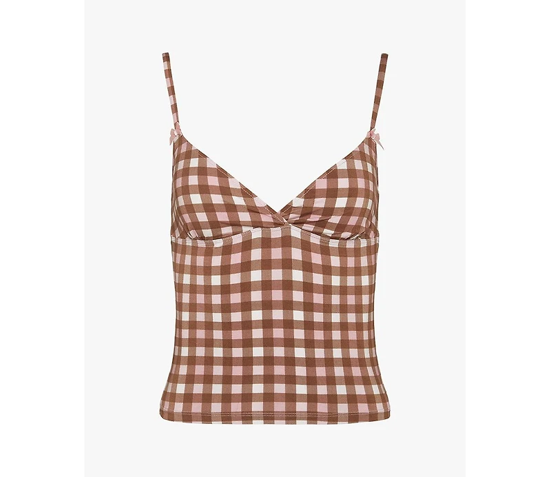 WeWoreWhat Women's Crossover Sleep Cami Tank Top