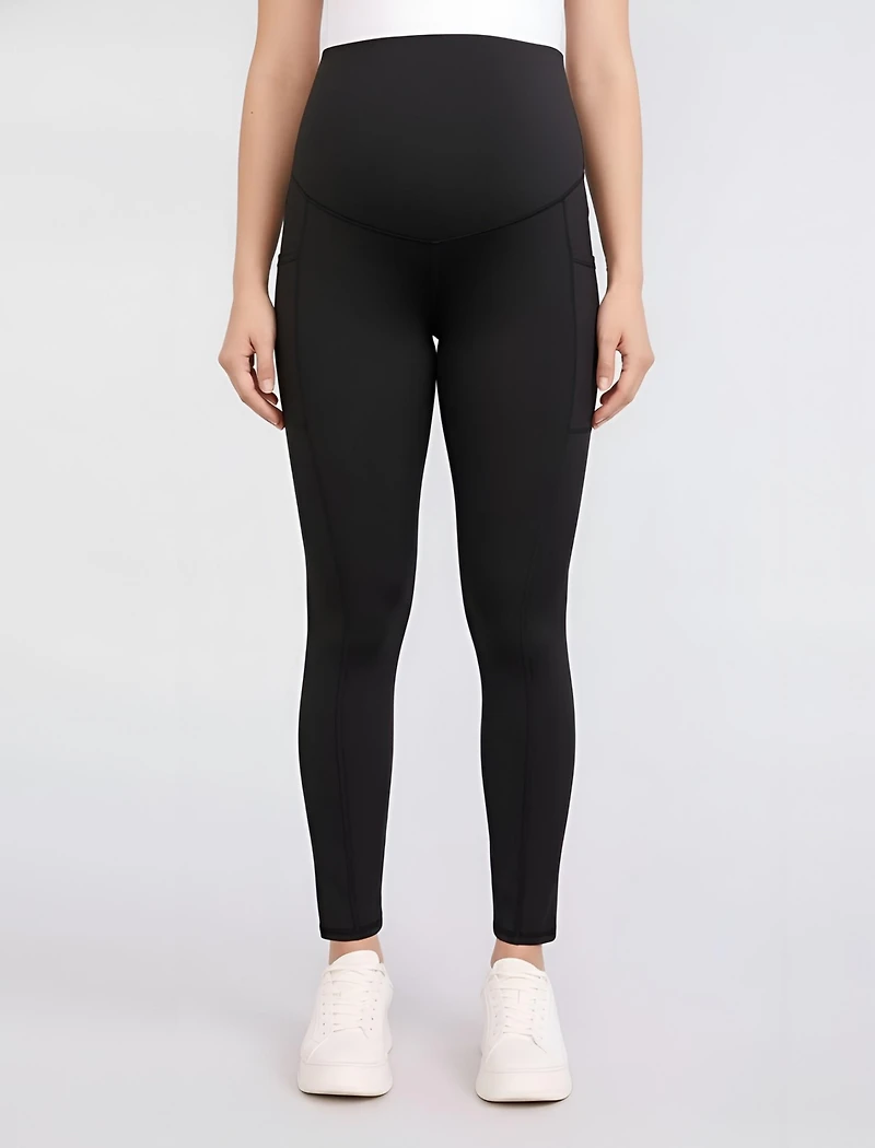 Women's Over the Belly Side Pocket Active Maternity Leggings - Motherhood