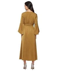 Sl Fashions Women's Bell Sleeve A-Line Dress
