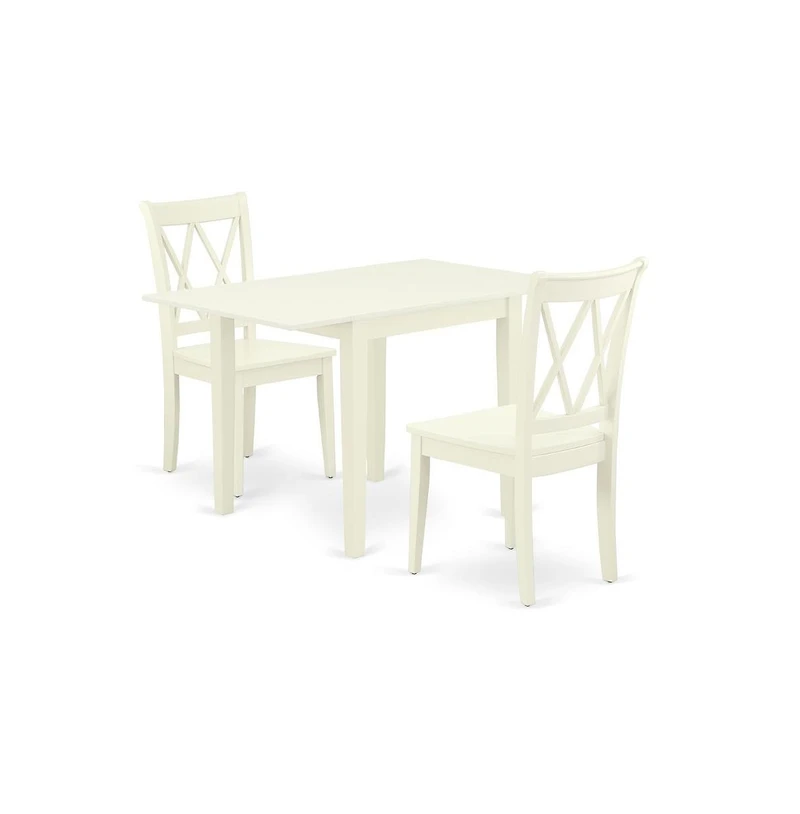East West Furniture Dining Room Set Linen White