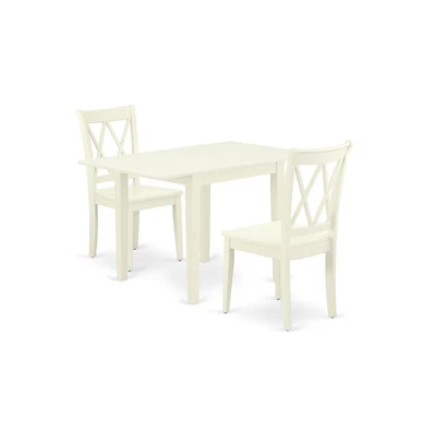 East West Furniture Dining Room Set Linen White
