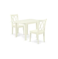East West Furniture Dining Room Set Linen White