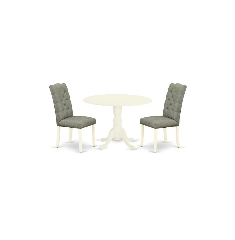 East West Furniture Dining Room Set Linen White