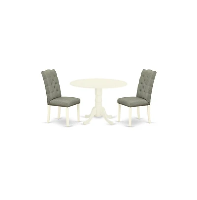 East West Furniture Dining Room Set Linen White
