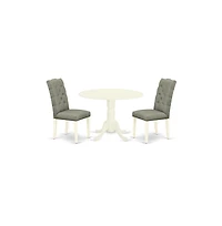 East West Furniture Dining Room Set Linen White