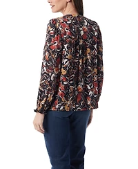 Gloria Vanderbilt Women's Danika Pleated Peasant Long Sleeve Top