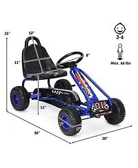 4-Wheel Pedal Powered Ride-On with Adjustable Seat - Blue