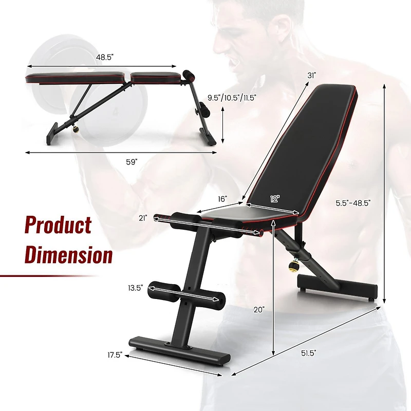 Adjustable Weight Bench for Full Body Strength Training