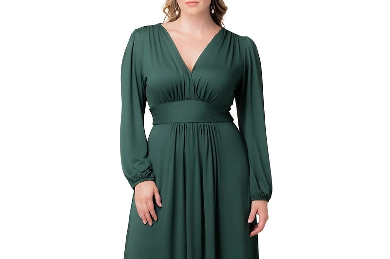 Kiyonna Plus Kelsey Long Sleeve Maxi Dress