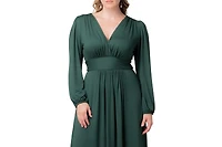 Kiyonna Plus Kelsey Long Sleeve Maxi Dress