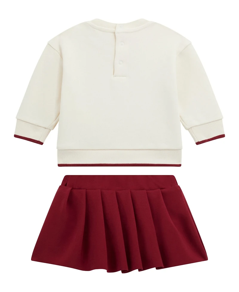 Guess Baby Girls 2-Piece Long Sleeve Sweatshirt and Skirt Set