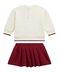 Guess Baby Girls 2-Piece Long Sleeve Sweatshirt and Skirt Set
