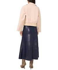 1.state Women's Cropped Smocked Waist Trench Coat