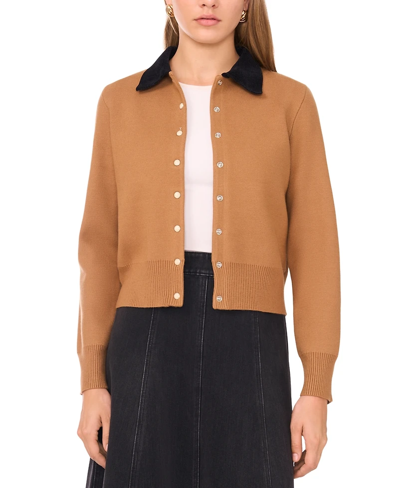1.state Women's Long Sleeve Button Up Collar Jacket