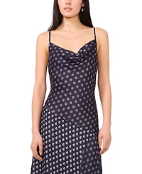 1.state Women's Cowl Neck Asymmetric Hem Combo Slip Dress