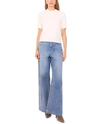 1.state Saddle Short Sleeve Crewneck Sweater