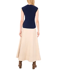 1.state Women's Draped Sleeve Mock Neck Knit Top