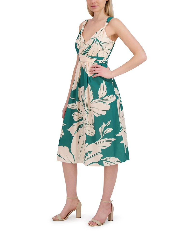 Laundry By Shelli Segal Women's Sleeveless V Neck Midi Dress