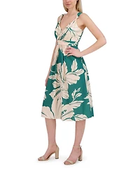 Laundry By Shelli Segal Women's Sleeveless V Neck Midi Dress