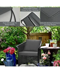 Gymax 2PCS Deep Seat Chair Cushion Pads Set Indoor Outdoor W/ Rope Belts