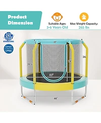 Mini Trampoline with Enclosure and Heavy-Duty Metal Frame