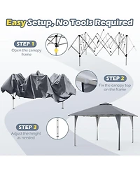 13 X 13 Ft Pop up Gazebo with Portable Carrying Bag 8 Stakes and 4 Wind Ropes