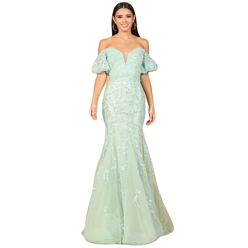 Lara Lace, Off Shoulder Mermaid Gown