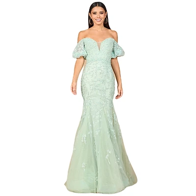 Lara Lace, Off Shoulder Mermaid Gown