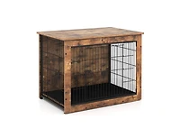 Dog Crate Furniture with Cushion and Double Doors for Small/Medium Dogs