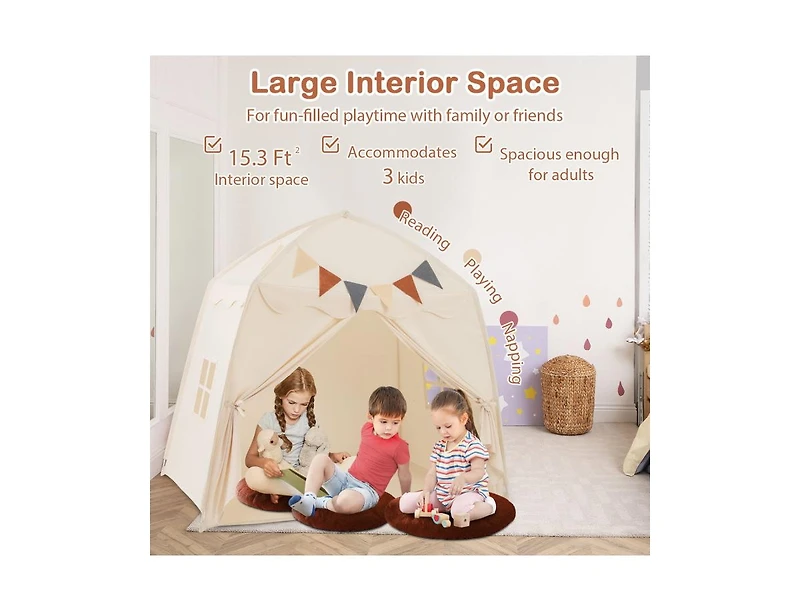 Kids Play Tent Bed Tent with String Lights Extra Large Playhouse Tent