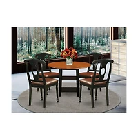 East West Furniture Dining Room Set Black & Cherry