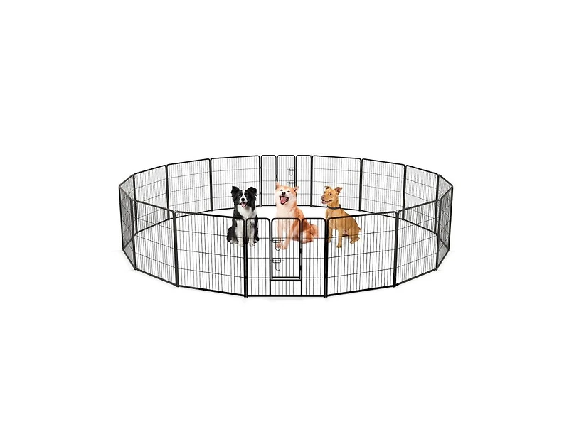 16 Panel Dog Playpen with Lock and Large Door