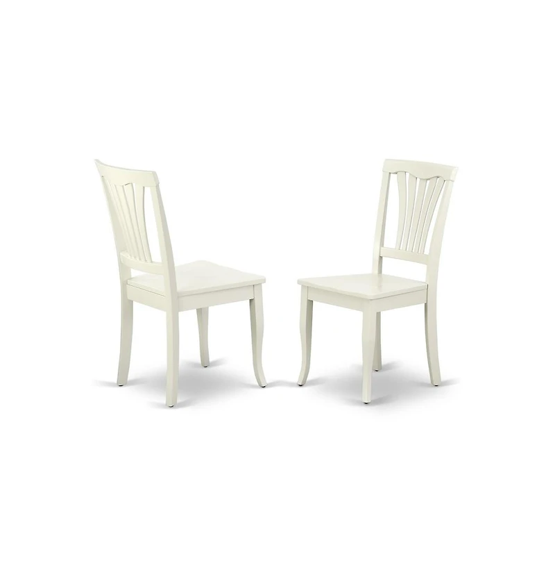 East West Furniture 3 Piece Modern Dining Table Set Contains 1 Drop Leaves Dining Table and 2 Linen White Dining Chairs with Slatted Back