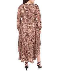 Vince Camuto Plus V-Neck Tie Waist Maxi Dress