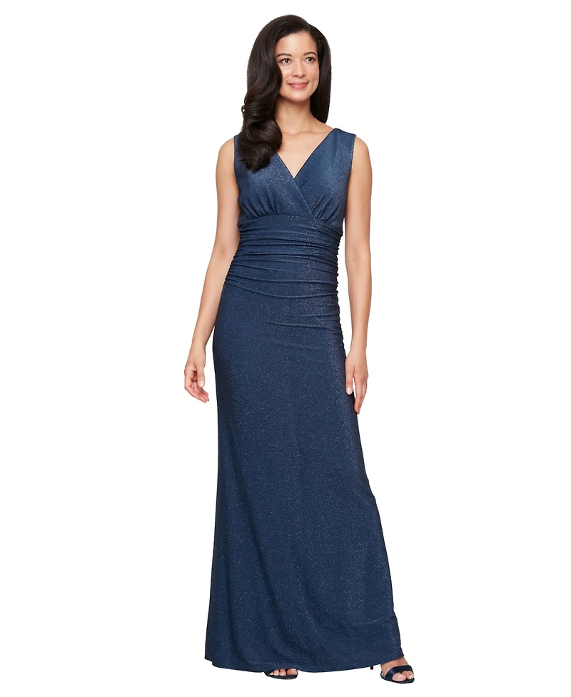 Sl Fashions Women's Empire Waist Open Knit Jacket Gown