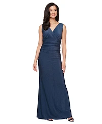 Sl Fashions Women's Empire Waist Open Knit Jacket Gown